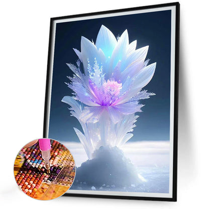 Ice Lotus - Full Round Drill Diamond Painting 30*40CM