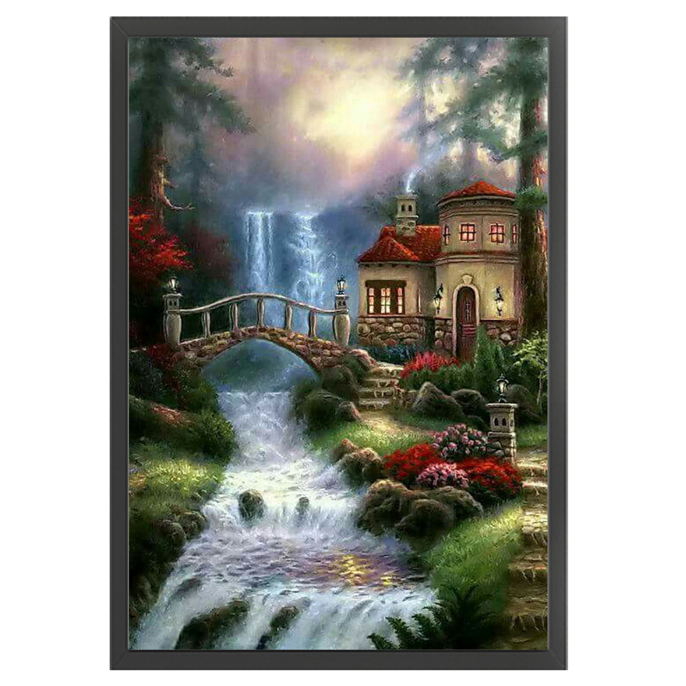 Landscape Loft Waterfall - 16CT Stamped Cross Stitch 40*60CM