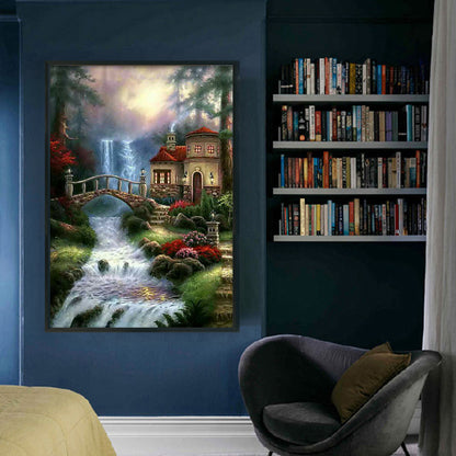 Landscape Loft Waterfall - 16CT Stamped Cross Stitch 40*60CM