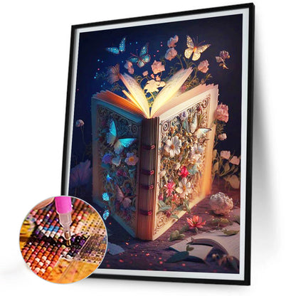 Butterfly And Book - Full Round Drill Diamond Painting 30*40CM