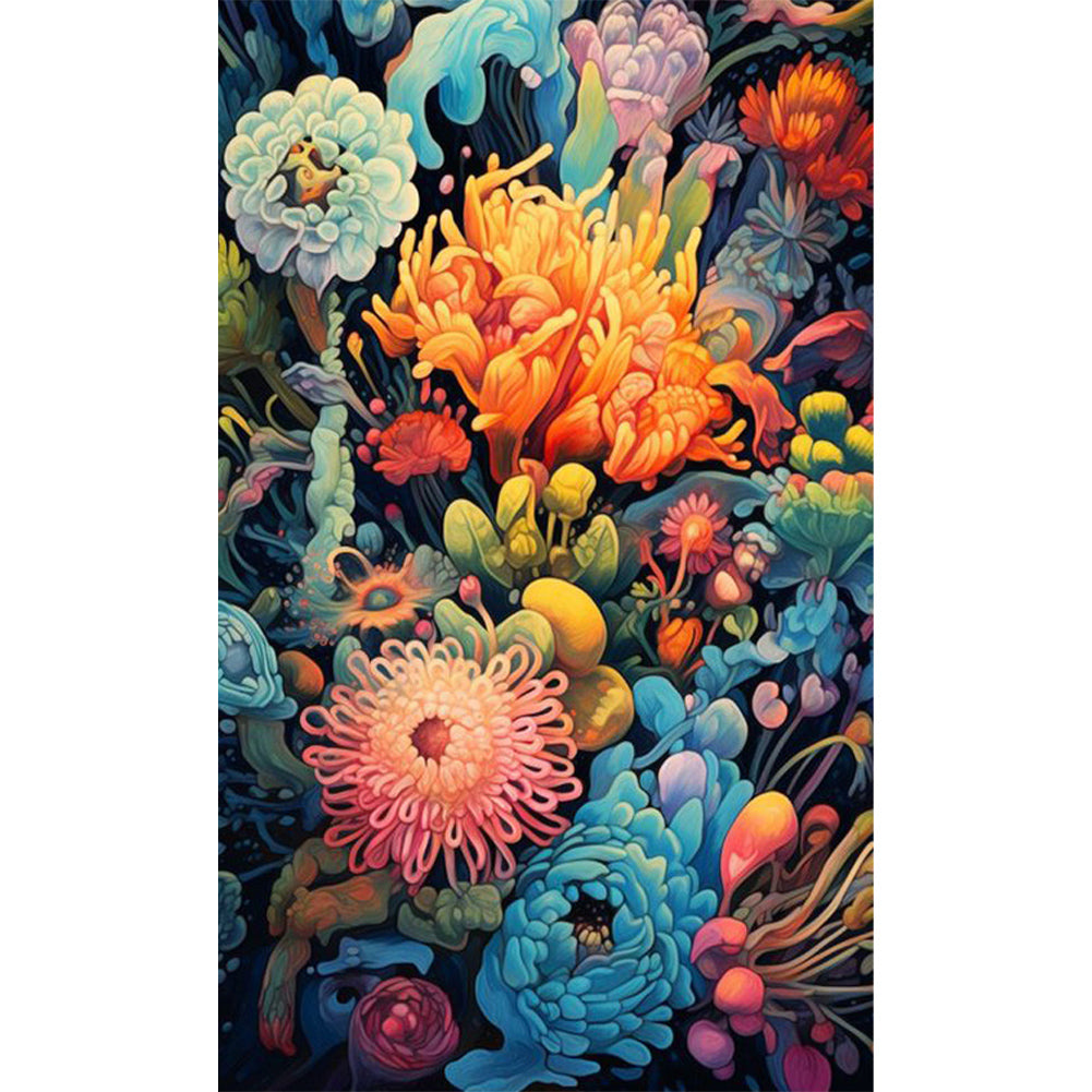 Colorful Flowers - Full Square Drill Diamond Painting 30*50CM