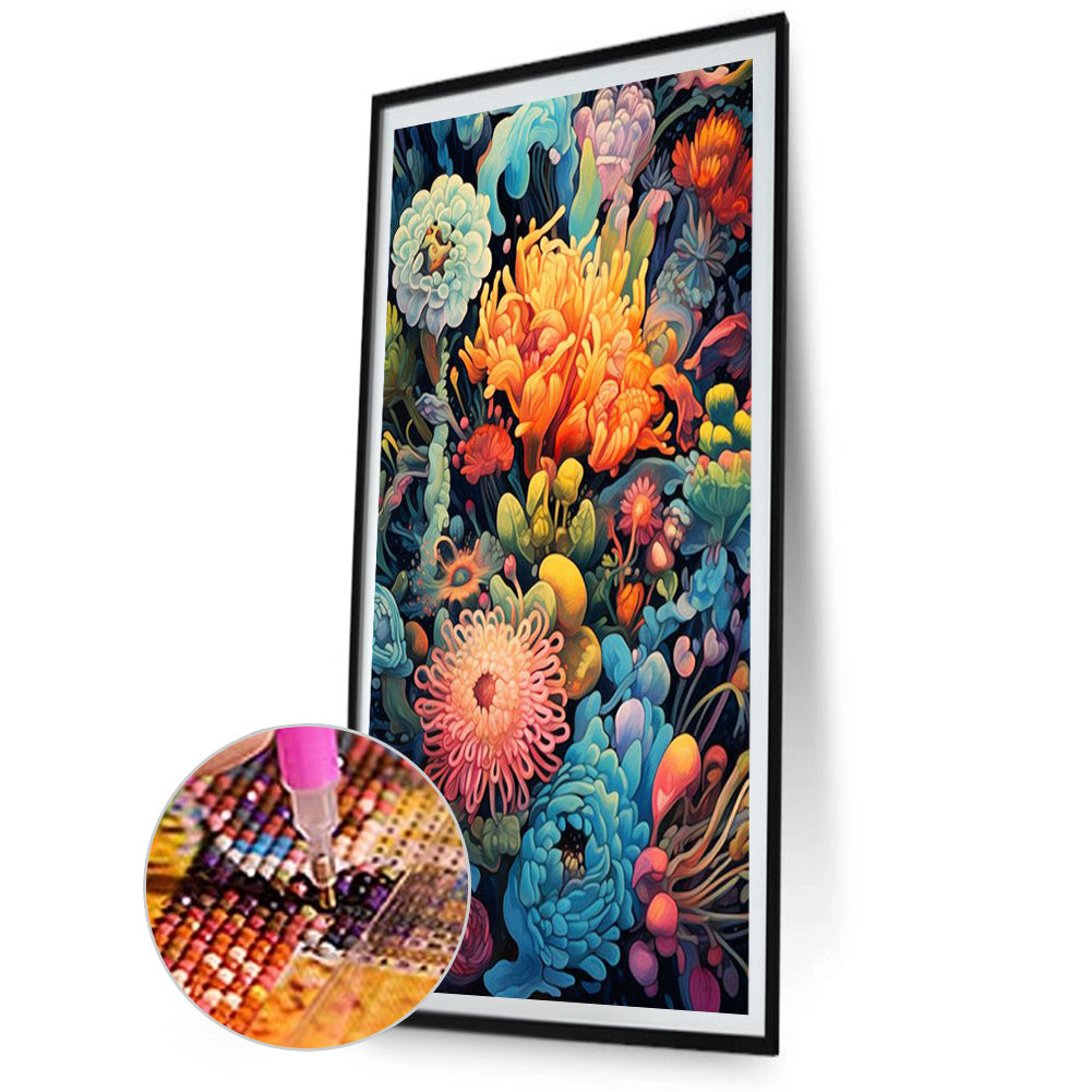 Colorful Flowers - Full Square Drill Diamond Painting 30*50CM