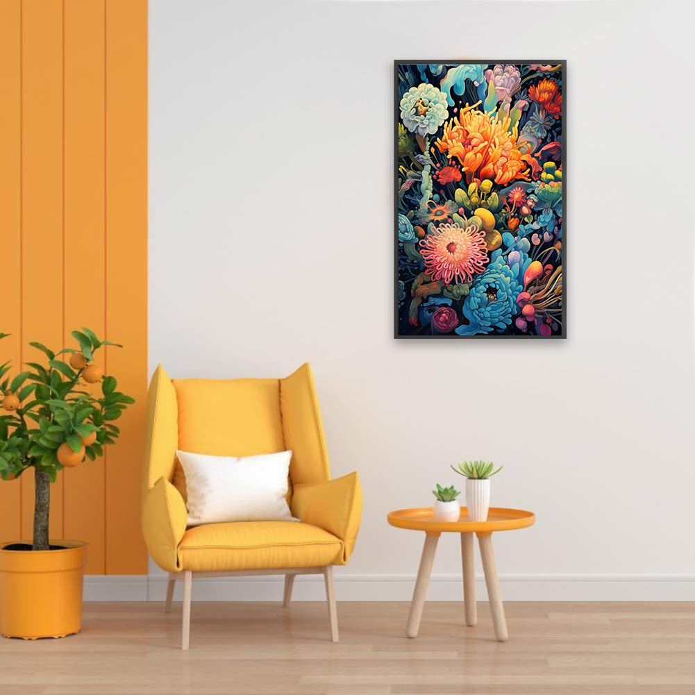 Colorful Flowers - Full Square Drill Diamond Painting 30*50CM