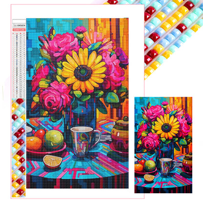 Colorful Flowers - Full Square Drill Diamond Painting 30*50CM