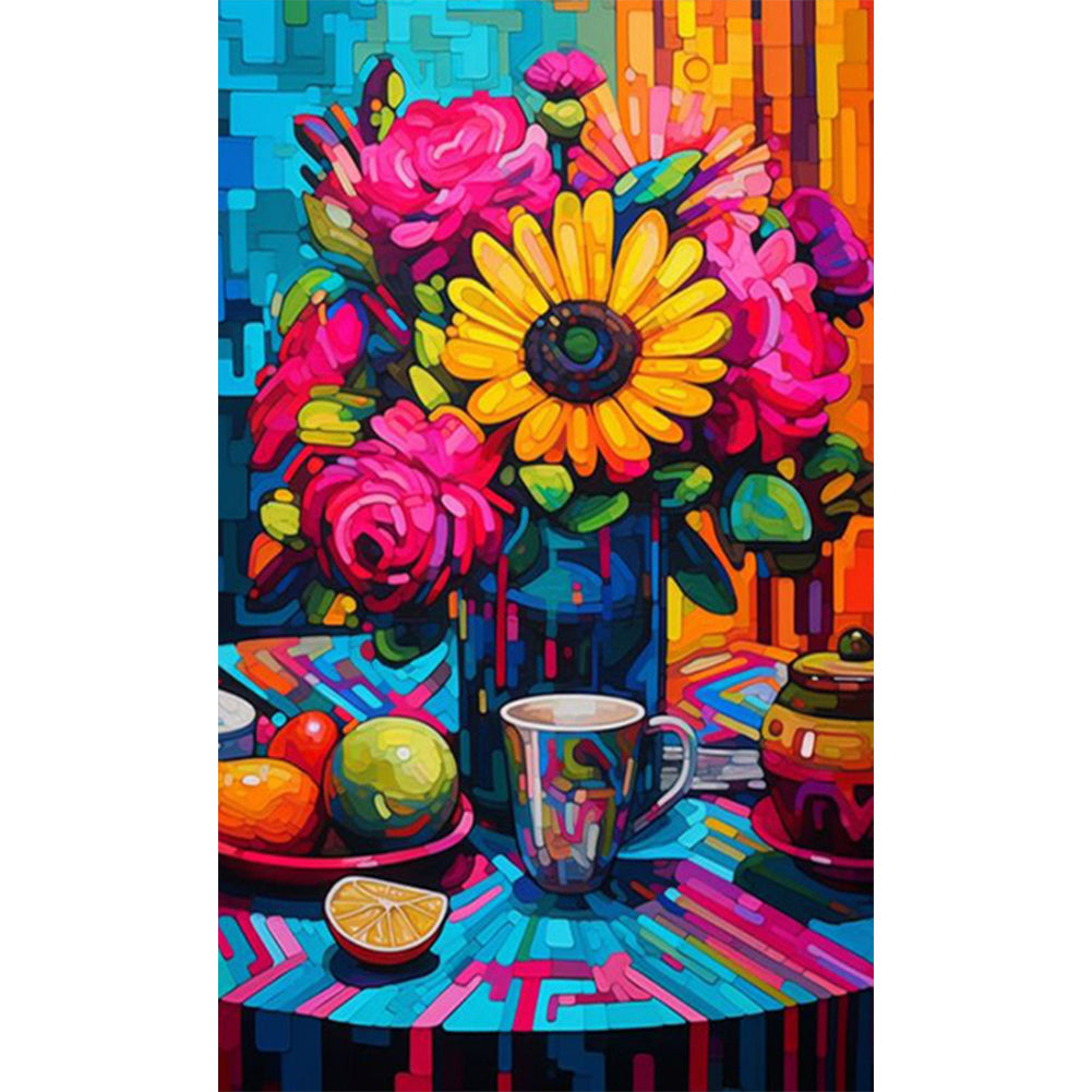 Colorful Flowers - Full Square Drill Diamond Painting 30*50CM