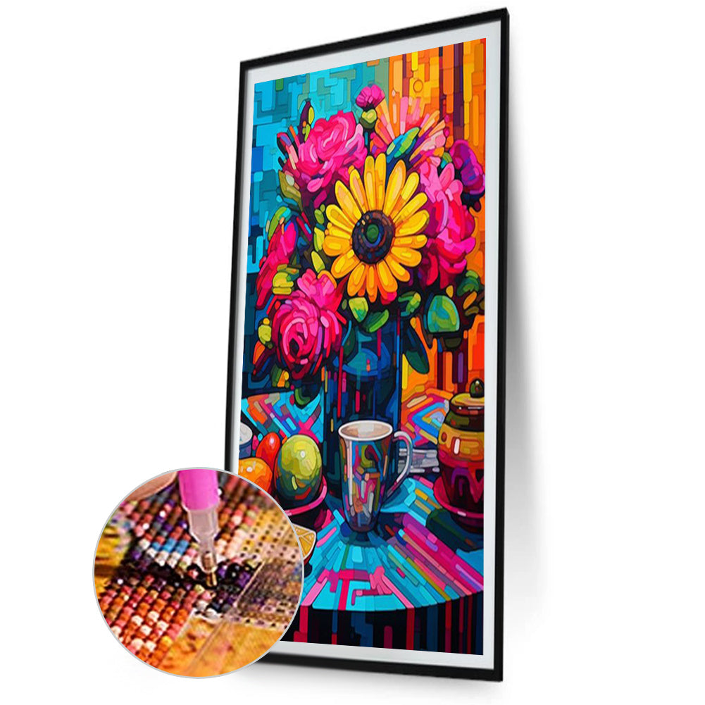 Colorful Flowers - Full Square Drill Diamond Painting 30*50CM