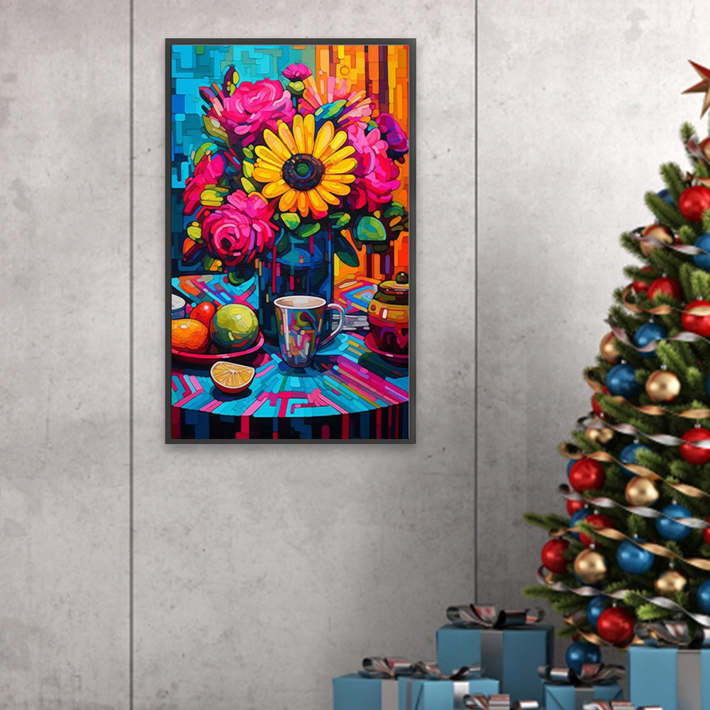 Colorful Flowers - Full Square Drill Diamond Painting 30*50CM