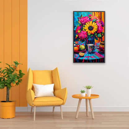 Colorful Flowers - Full Square Drill Diamond Painting 30*50CM