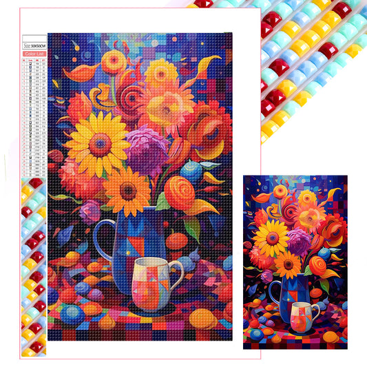 Colorful Flowers - Full Square Drill Diamond Painting 30*50CM