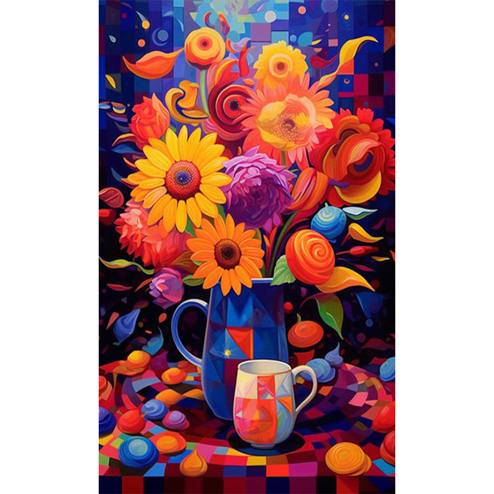 Colorful Flowers - Full Square Drill Diamond Painting 30*50CM