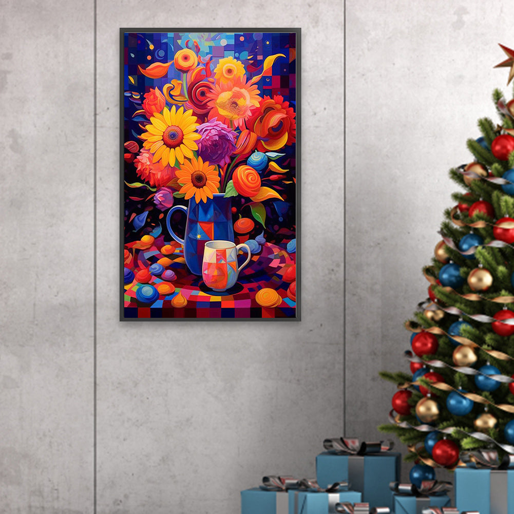 Colorful Flowers - Full Square Drill Diamond Painting 30*50CM