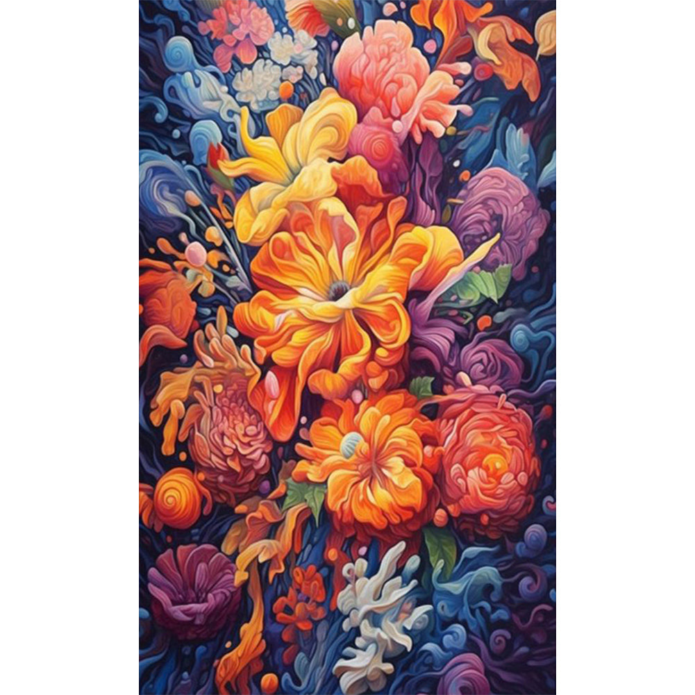 Colorful Flowers - Full Square Drill Diamond Painting 30*50CM