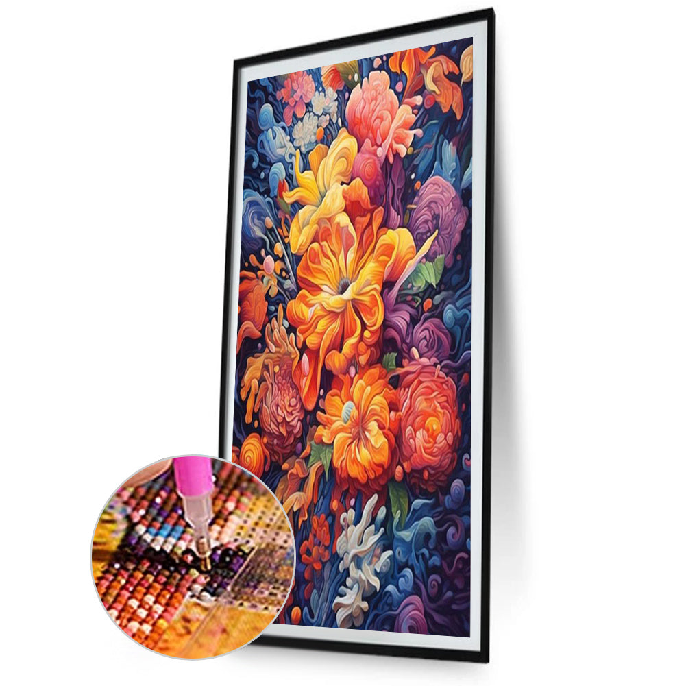 Colorful Flowers - Full Square Drill Diamond Painting 30*50CM