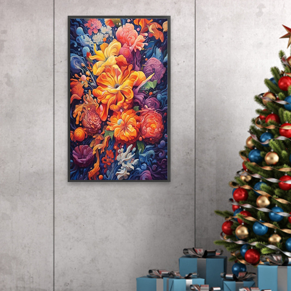 Colorful Flowers - Full Square Drill Diamond Painting 30*50CM