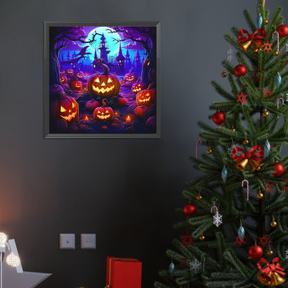 Halloween Pumpkin Castle - Full Round Drill Diamond Painting 40*40CM