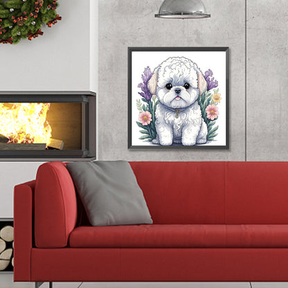Pomeranian Puppy - Full Round Drill Diamond Painting 30*30CM