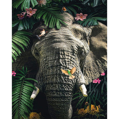 Forest Animal Elephant - Full Square Drill Diamond Painting 40*50CM
