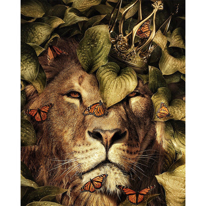 Forest Animal Lion - Full Square Drill Diamond Painting 40*50CM