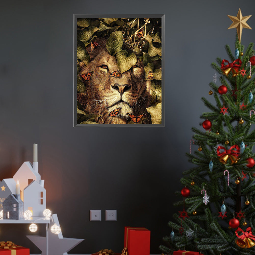 Forest Animal Lion - Full Square Drill Diamond Painting 40*50CM