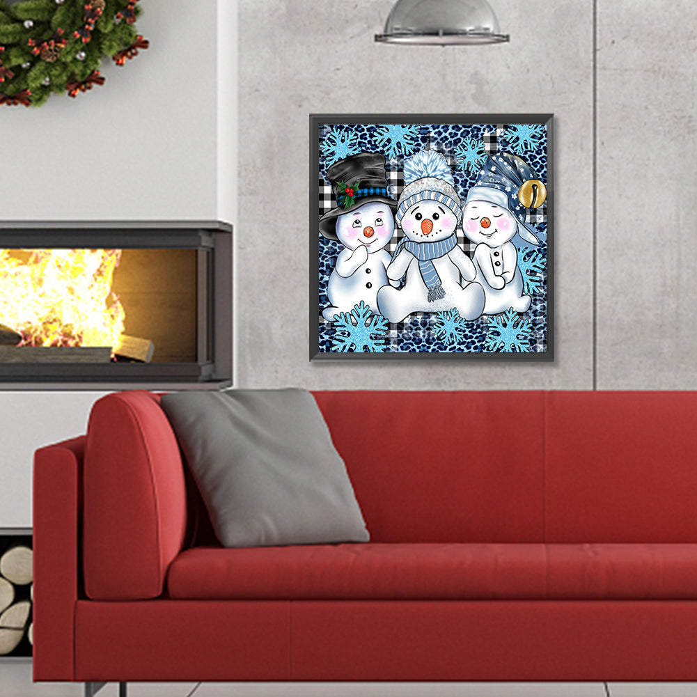 Three Snowmen - Full Round Drill Diamond Painting 30*30CM