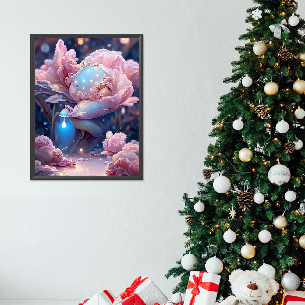 Fantasy Pink Flowers - Full Round Drill Diamond Painting 30*40CM