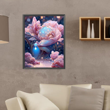 Fantasy Pink Flowers - Full Round Drill Diamond Painting 30*40CM