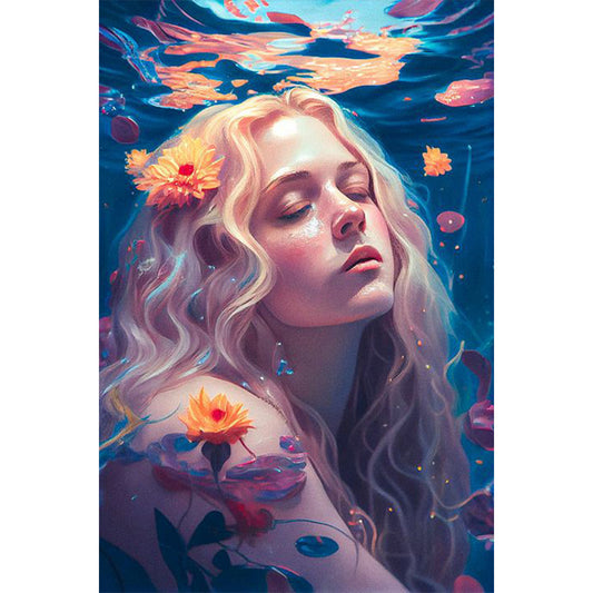 Underwater Girl - Full Round Drill Diamond Painting 40*60CM