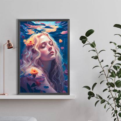 Underwater Girl - Full Round Drill Diamond Painting 40*60CM
