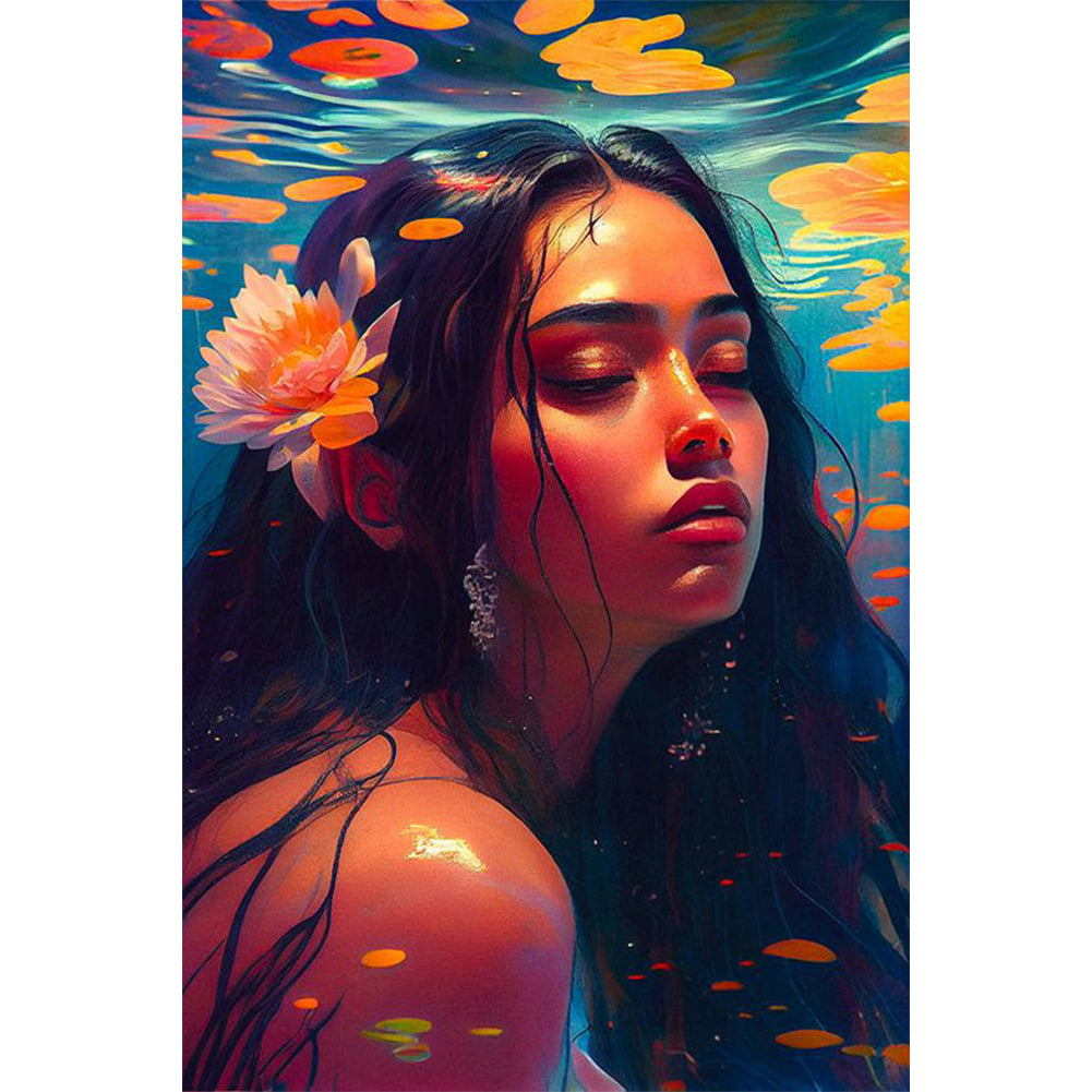 Underwater Girl - Full Round Drill Diamond Painting 40*60CM