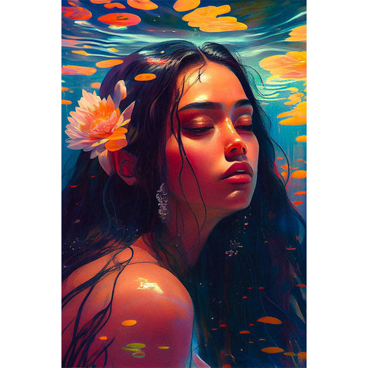 Underwater Girl - Full Round Drill Diamond Painting 40*60CM