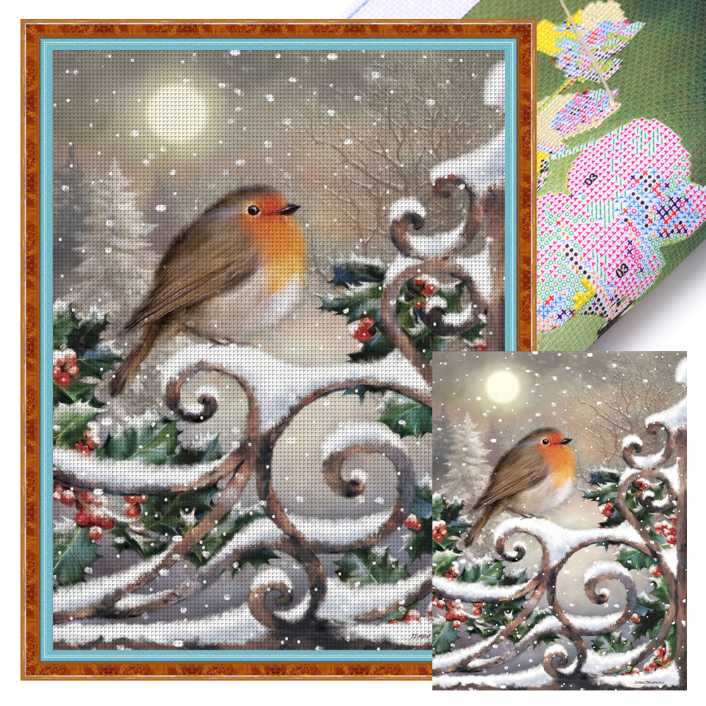 Christmas Snow Bird - 11CT Stamped Cross Stitch 40*55CM