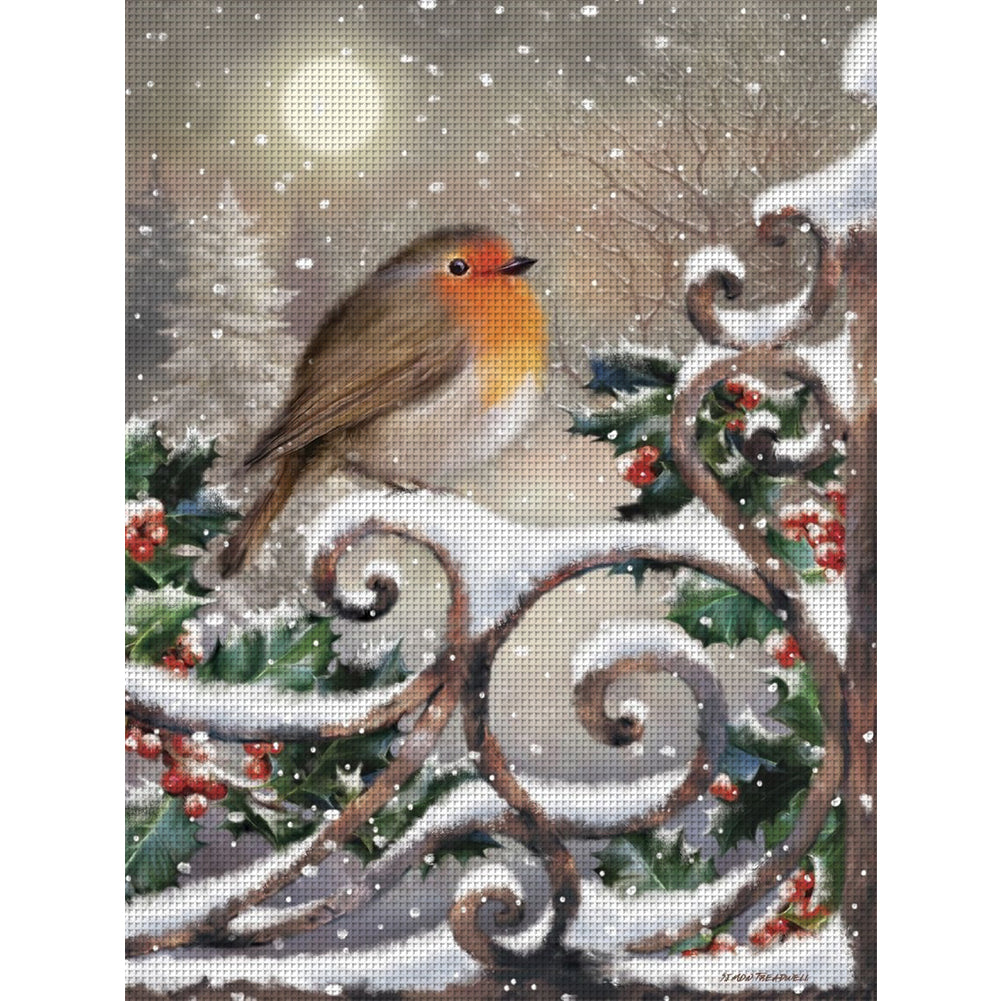 Christmas Snow Bird - 11CT Stamped Cross Stitch 40*55CM