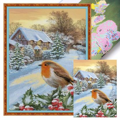 Christmas Snow Bird - 11CT Stamped Cross Stitch 40*55CM