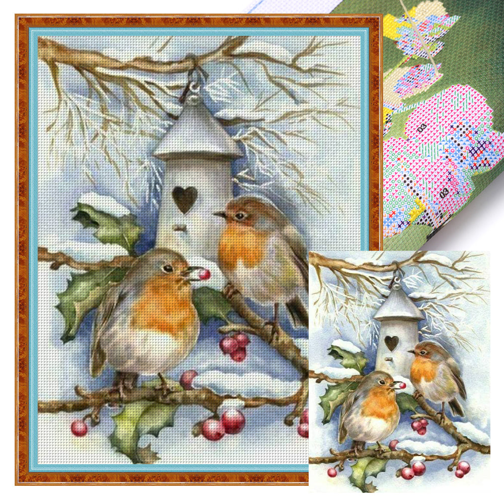 Christmas Snow Bird - 11CT Stamped Cross Stitch 40*55CM