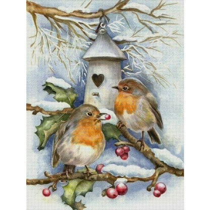 Christmas Snow Bird - 11CT Stamped Cross Stitch 40*55CM