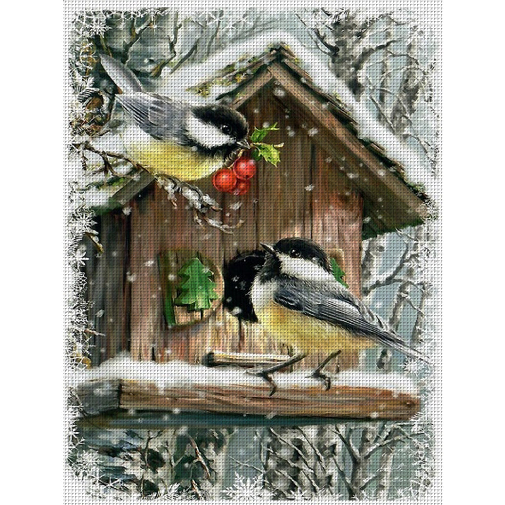 Christmas Snow Bird - 11CT Stamped Cross Stitch 40*55CM