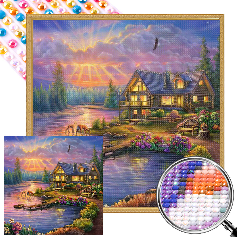 Garden House - Full AB Dril Round Diamond Painting 40*40CM