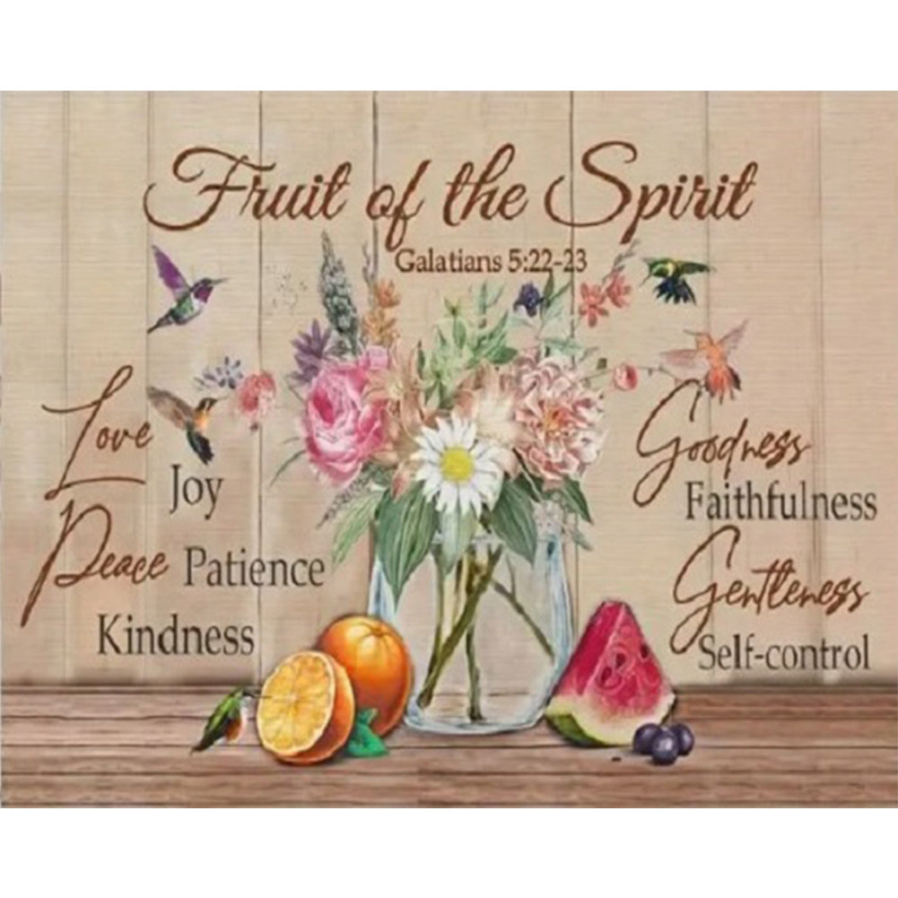 Vintage Wood Board Pictorial Calligraphy And Painting - Full Round Drill Diamond Painting 50*40CM