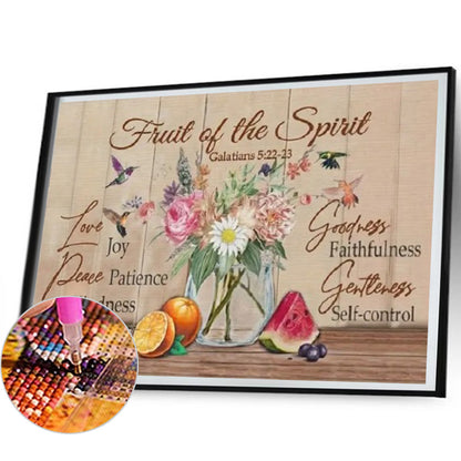 Vintage Wood Board Pictorial Calligraphy And Painting - Full Round Drill Diamond Painting 50*40CM