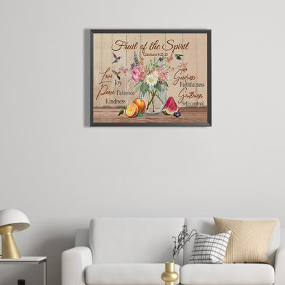 Vintage Wood Board Pictorial Calligraphy And Painting - Full Round Drill Diamond Painting 50*40CM