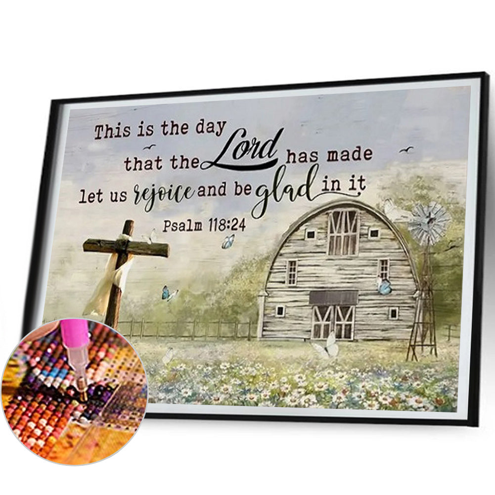 Vintage Wood Board Pictorial Calligraphy And Painting - Full Round Drill Diamond Painting 50*40CM