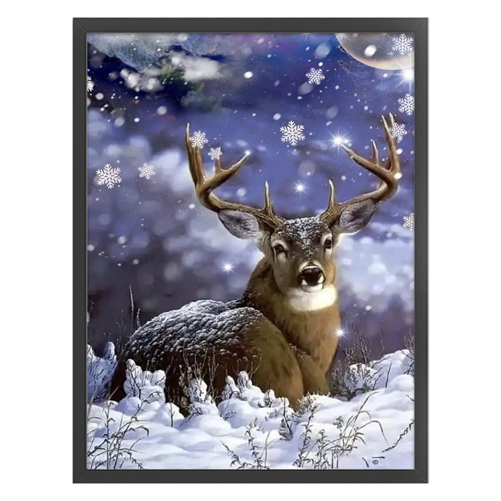 Elk In Winter - 11CT Stamped Cross Stitch 45*60CM