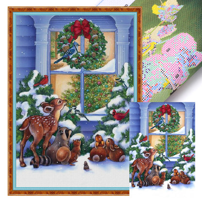 Christmas Animals - 11CT Stamped Cross Stitch 40*60CM