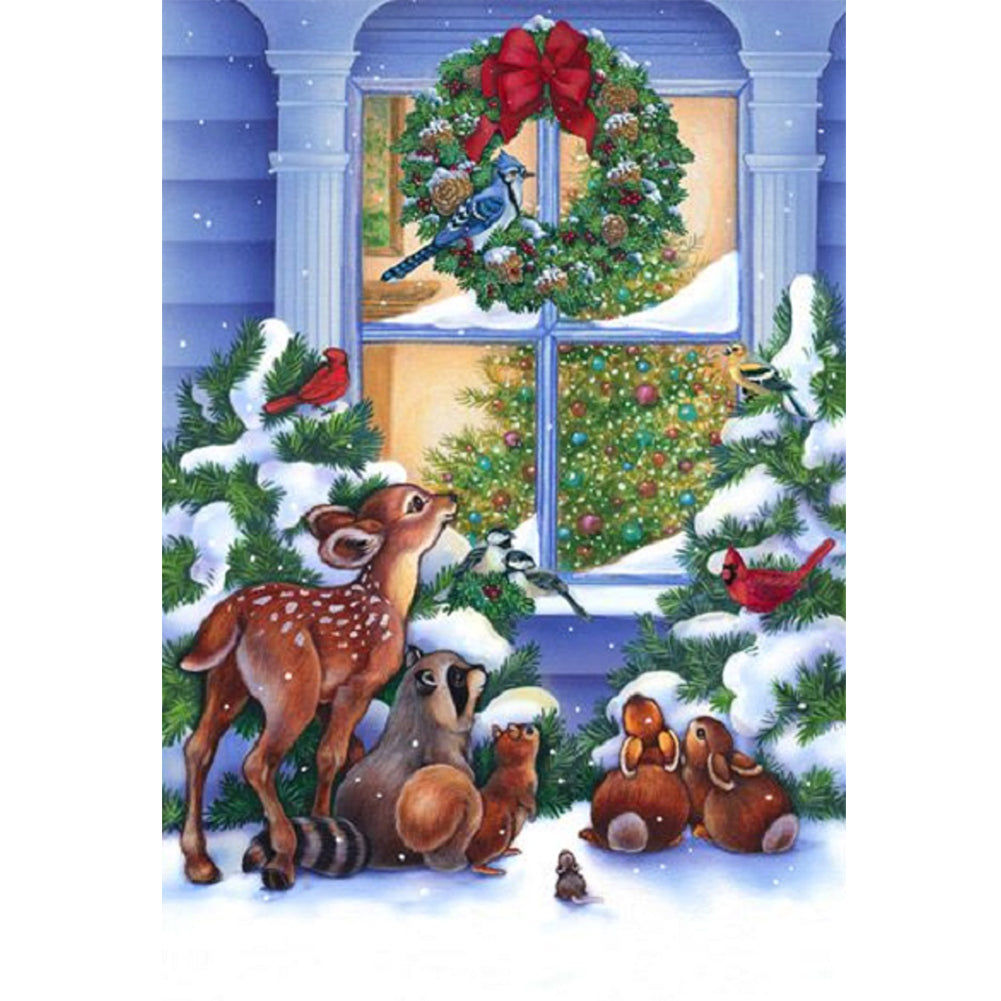 Christmas Animals - 11CT Stamped Cross Stitch 40*60CM