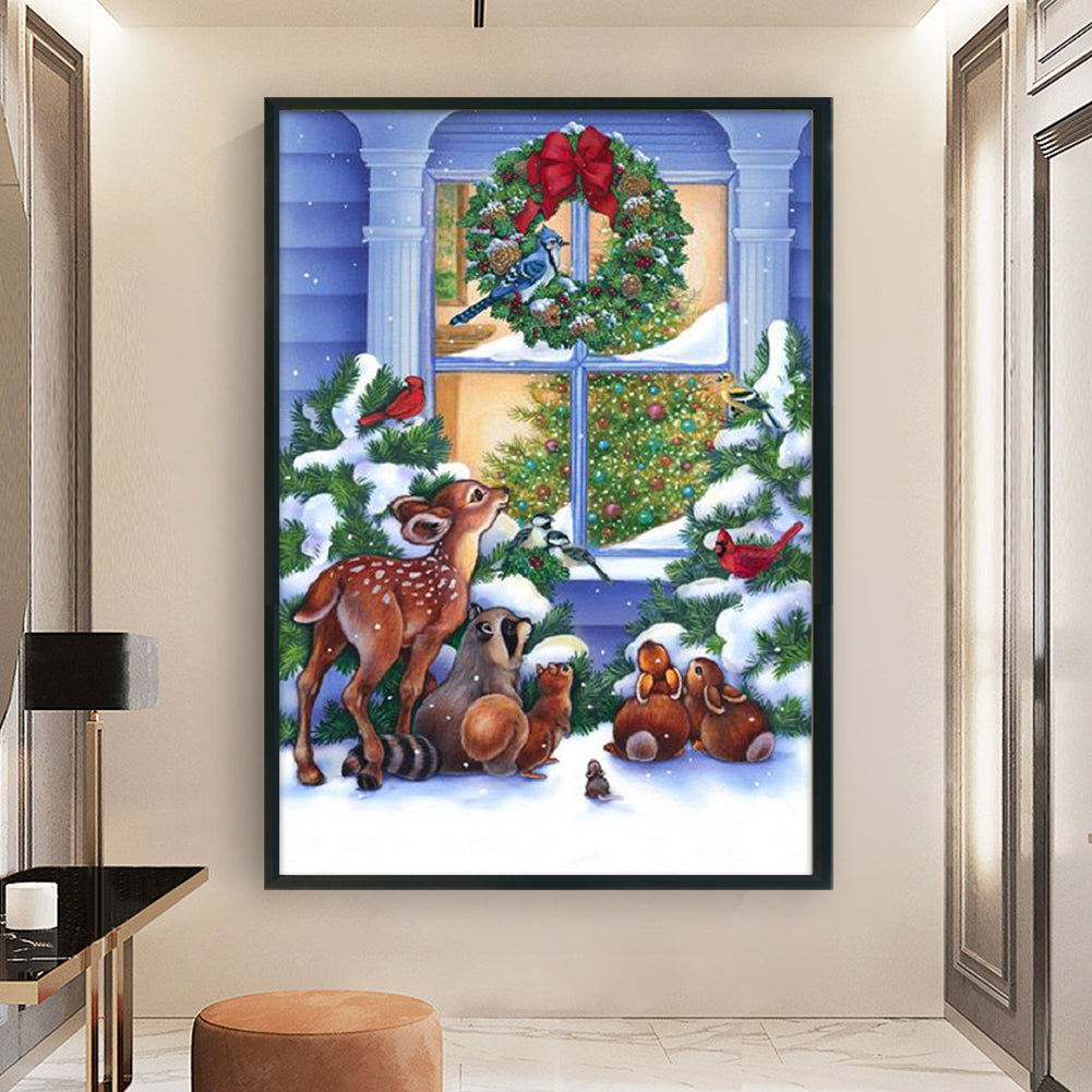 Christmas Animals - 11CT Stamped Cross Stitch 40*60CM