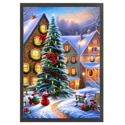 Christmas Tree Cabin - 11CT Stamped Cross Stitch 40*60CM