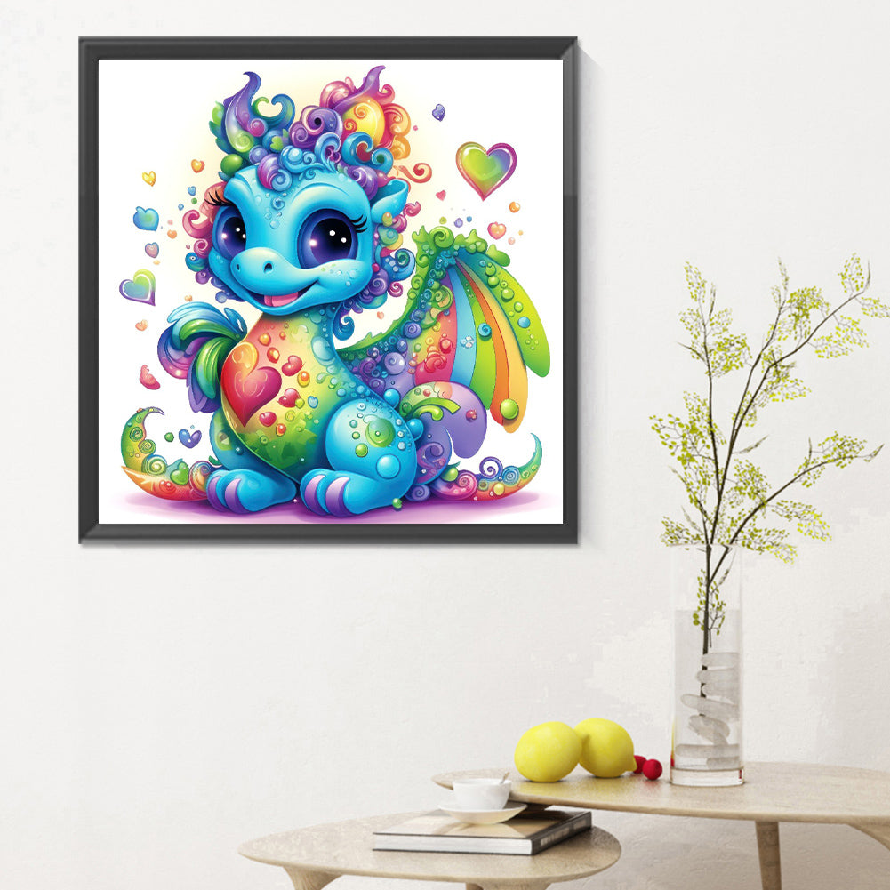 Colorful Little Dinosaur - Full Round Drill Diamond Painting 30*30CM