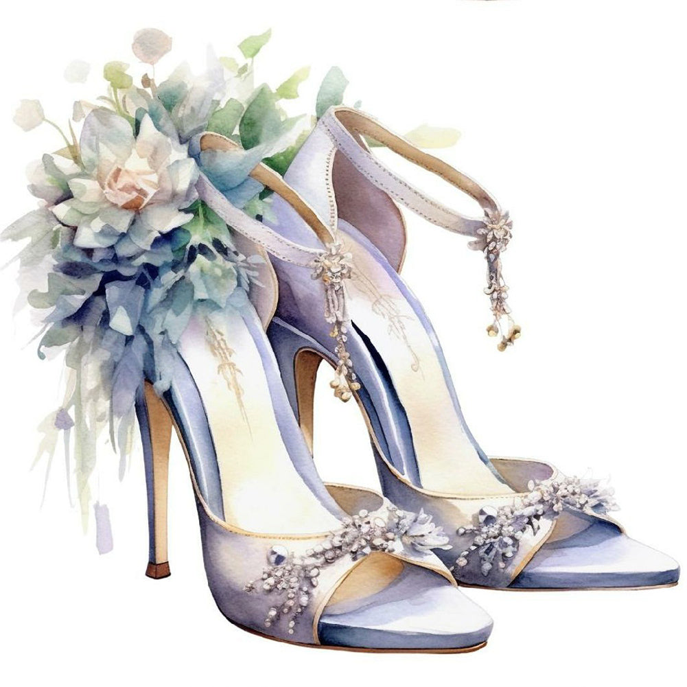 Flower High Heels - Full Round Drill Diamond Painting 30*30CM