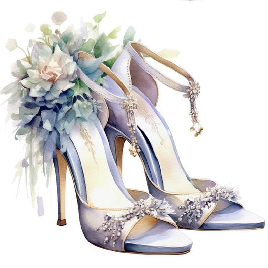 Flower High Heels - Full Round Drill Diamond Painting 30*30CM