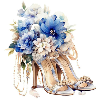 Flower High Heels - Full Round Drill Diamond Painting 30*30CM